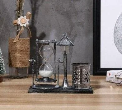 European Retro Hourglass Night Light Sandy Sculptures and Statues -