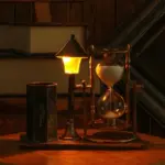 European Retro Pen Holder Hourglass Sculptures and Statues