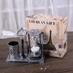 European Retro Pen Holder Hourglass Sculptures and Statues