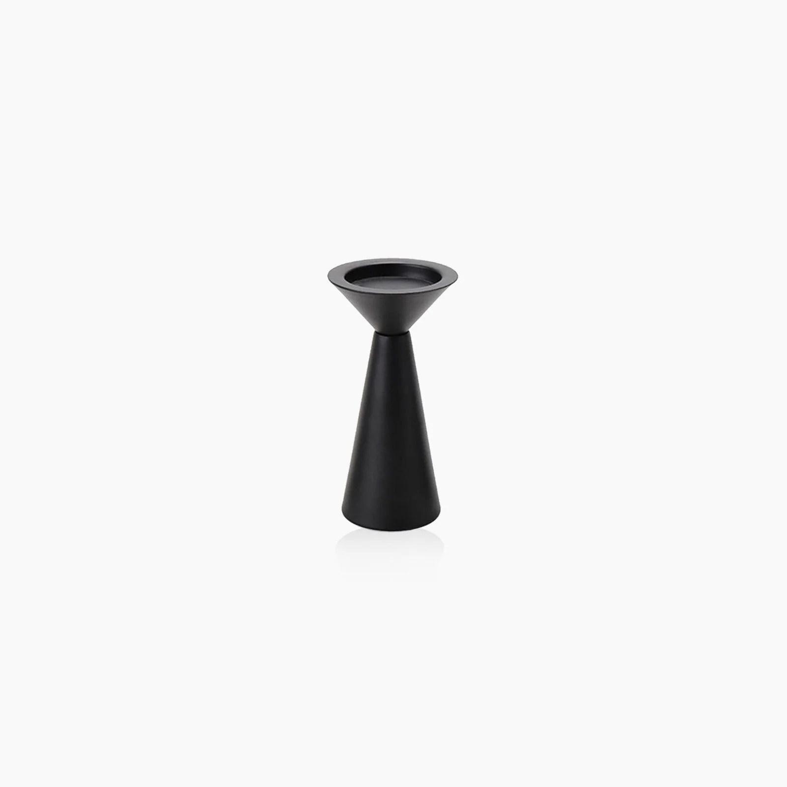 European Style Black Matte Metal Candle Stand -