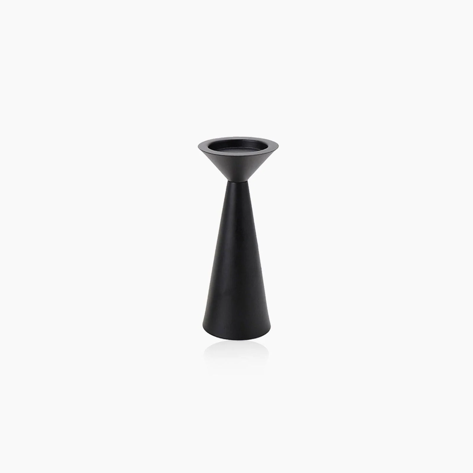 European Style Black Matte Metal Candle Stand -