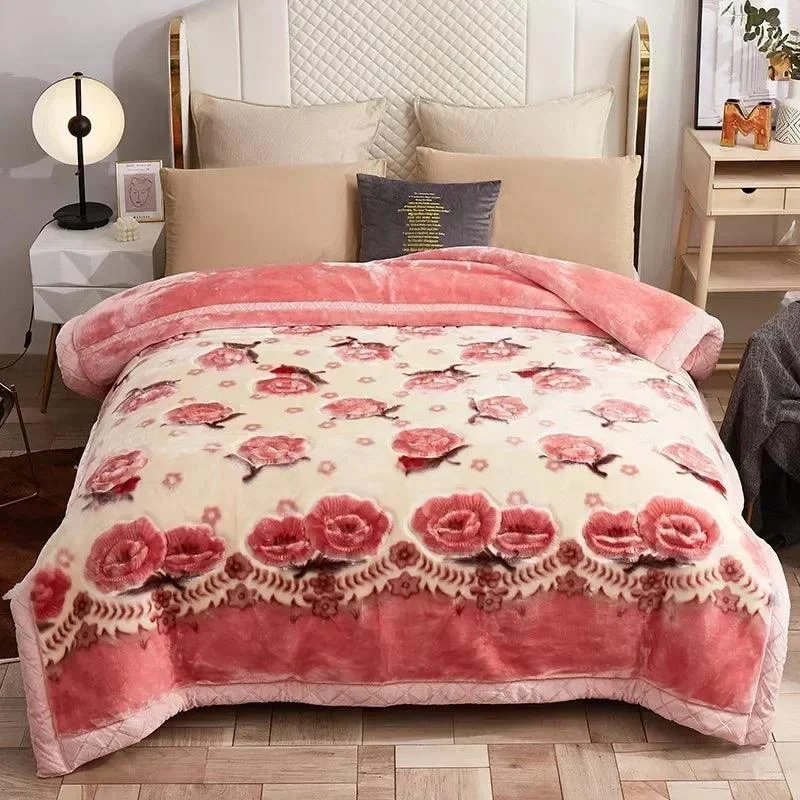European Style Warm Raschel Blanket for Winter High End Soft Thicken Warmth Weighted Blanket Double Side -  - #tag1#