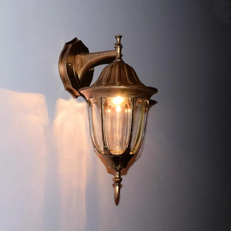 European vintage bronze aluminum courtyard waterproof outdoor wall sconce lamp -  - #tag1#