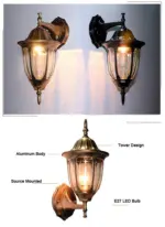 European vintage bronze aluminum courtyard waterproof outdoor wall sconce lamp tag1