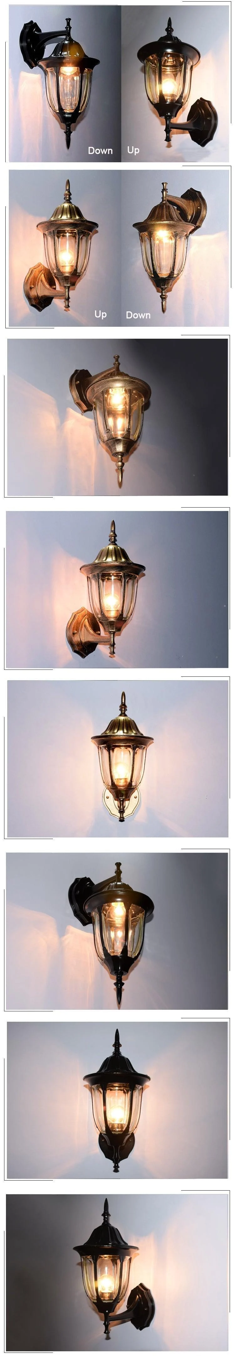 European vintage bronze aluminum courtyard waterproof outdoor wall sconce lamp -  - #tag1#