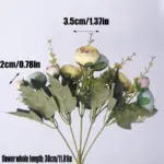 Europese Vintage Kunstzijde Thee Rose Bloemen 6 Hoofd 4 Kleine Bud Boeket Bruiloft Thuis Retro Nep