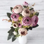 Europese Vintage Kunstzijde Thee Rose Bloemen 6 Hoofd 4 Kleine Bud Boeket Bruiloft Thuis Retro Nep.jpg 640x640 806b5478 e3f0 492c bcd8 be50d9f801bb