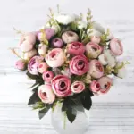 Europese Vintage Kunstzijde Thee Rose Bloemen 6 Hoofd 4 Kleine Bud Boeket Bruiloft Thuis Retro Nep a4d5541e a80c 46b1 acea 0b072d74fc63