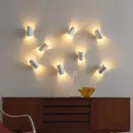 Eveline Modern Geometric LED Wall Lamp 4 Colors Indoor Outdoor Metal tag1