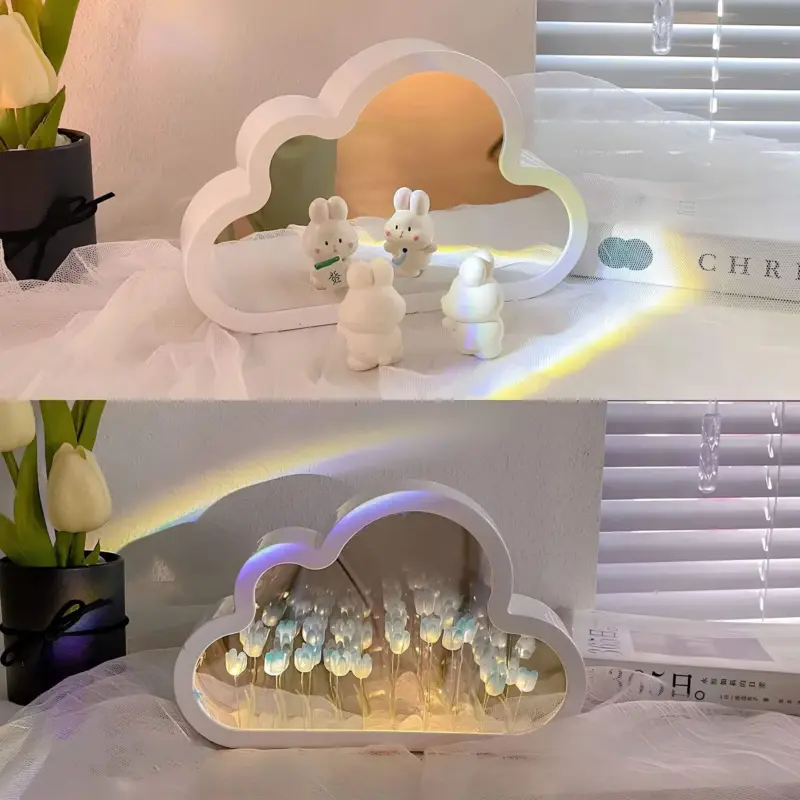 EwigerWolkenspiegelTulpen LED SpiegelmitUnendlichkeitseffekt2xlumina