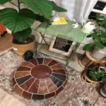 Exotic Moroccan Round Leather Pouf Cover tag1