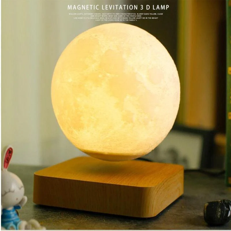 Experience Magic with 3D Magnetic Levitation Floating Moon Lamp - Night Light -