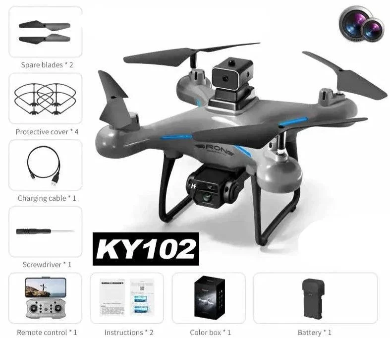 Experience the Ultimate Aerial Photography with KY102 Drone - 8K Dual-Camera, Obstacle Avoidance, and Optical Flow Technology -  - #tag1#