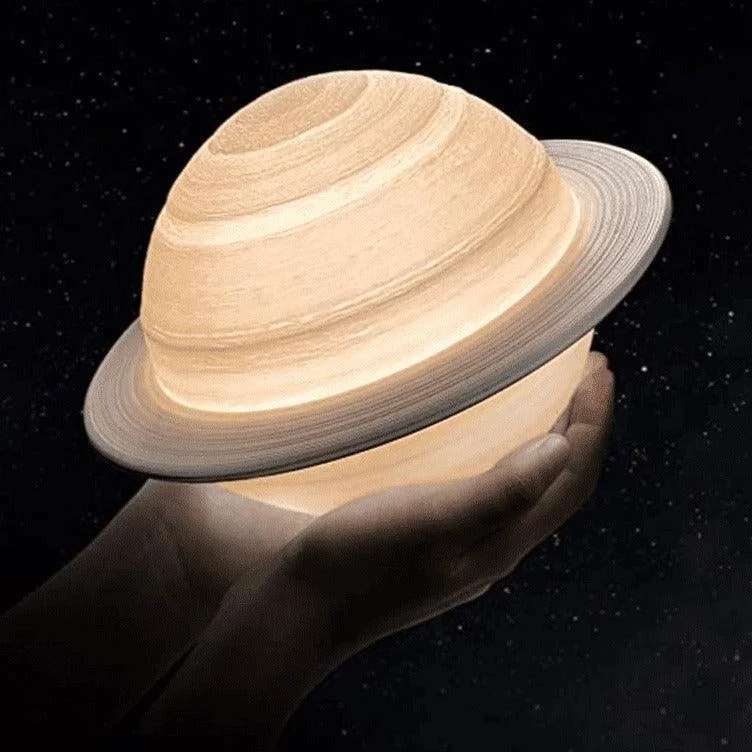 Explore the Galaxy with 3D Printed Saturn Lamp - LED Decor -