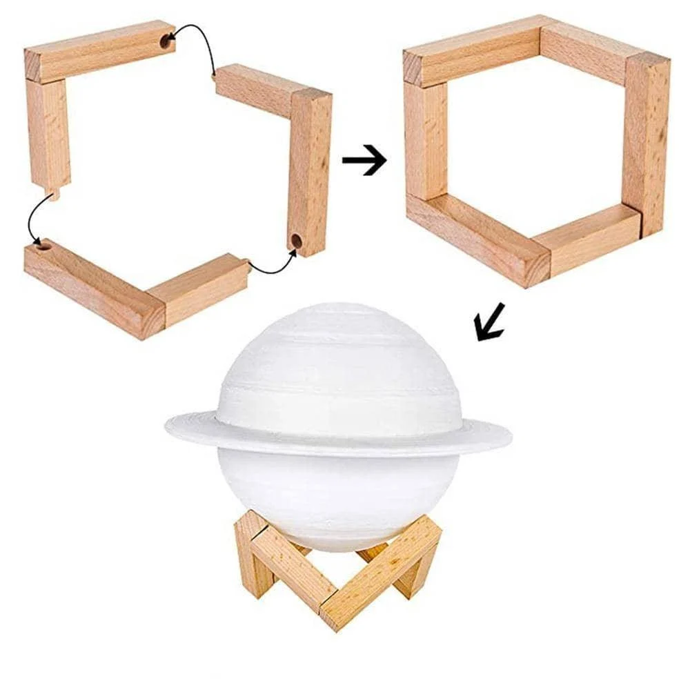 Explore the Galaxy with 3D Printed Saturn Lamp - LED Decor -