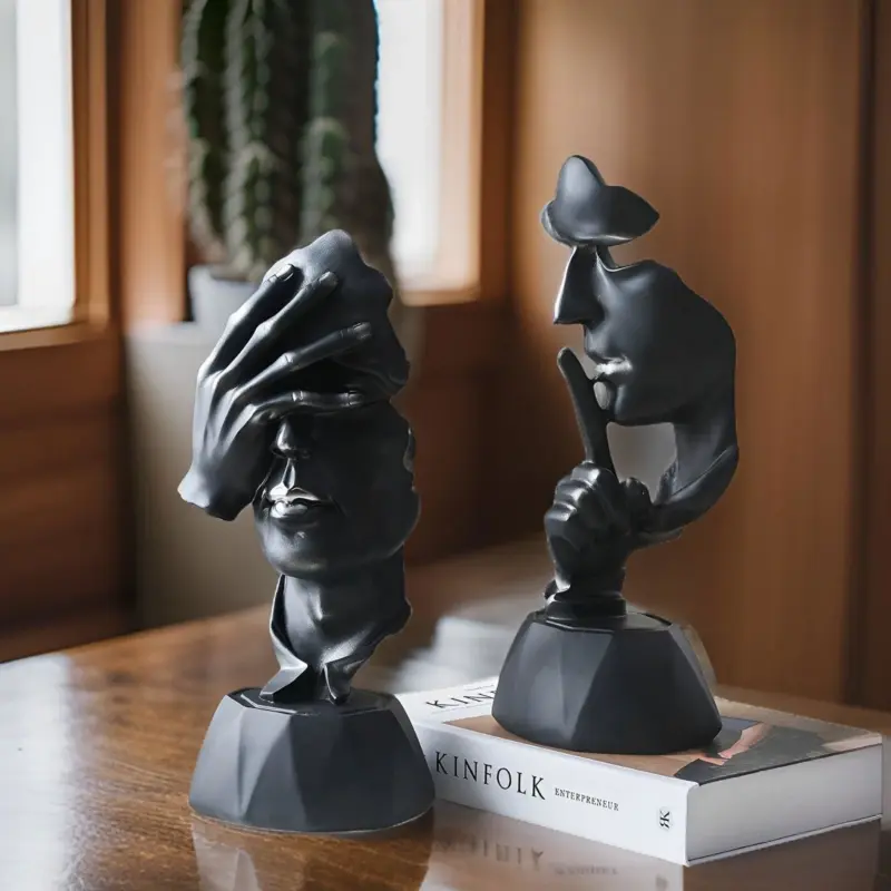 Expressive Face Creative Abstract Face Sculpture for Home and Office Decoration tag1