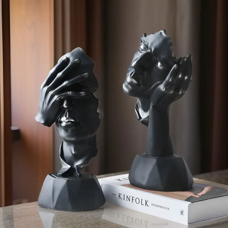 Expressive Face Creative Abstract Face Sculpture for Home and Office Decoration tag1