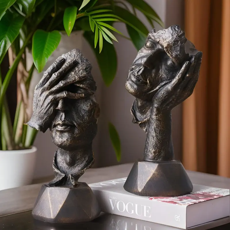 Expressive Face Creative Abstract Face Sculpture for Home and Office Decoration tag1