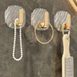 Exquisite Acrylic Punch Free Hook Transparent Adhesive Wall Hook tag1