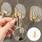 Exquisite Acrylic Punch Free Hook Transparent Adhesive Wall Hook tag1