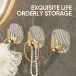 Exquisite Acrylic Punch Free Hook Transparent Adhesive Wall Hook tag1