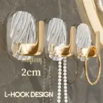 Exquisite Acrylic Punch Free Hook Transparent Adhesive Wall Hook tag1