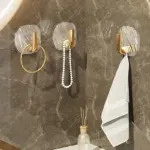 Exquisite Acrylic Punch Free Hook Transparent Adhesive Wall Hook tag1