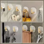 Exquisite Acrylic Punch Free Hook Transparent Adhesive Wall Hook tag1