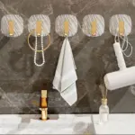 Exquisite Acrylic Punch Free Hook Transparent Adhesive Wall Hook tag1
