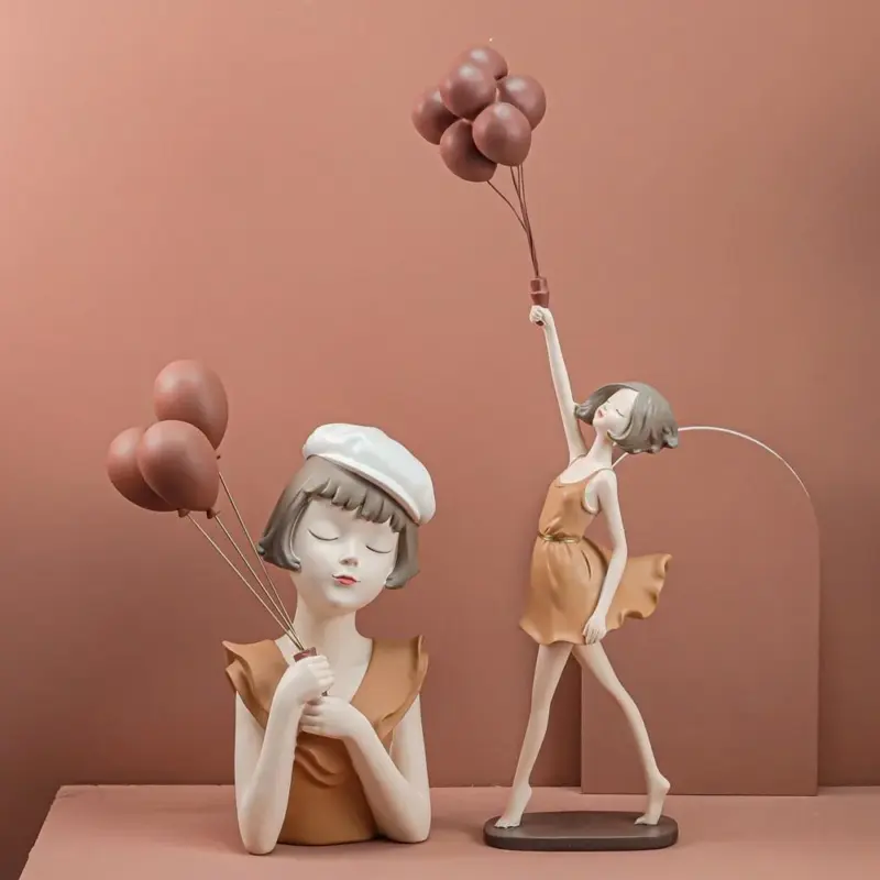 Exquisite Girl with Flying Balloon tag1