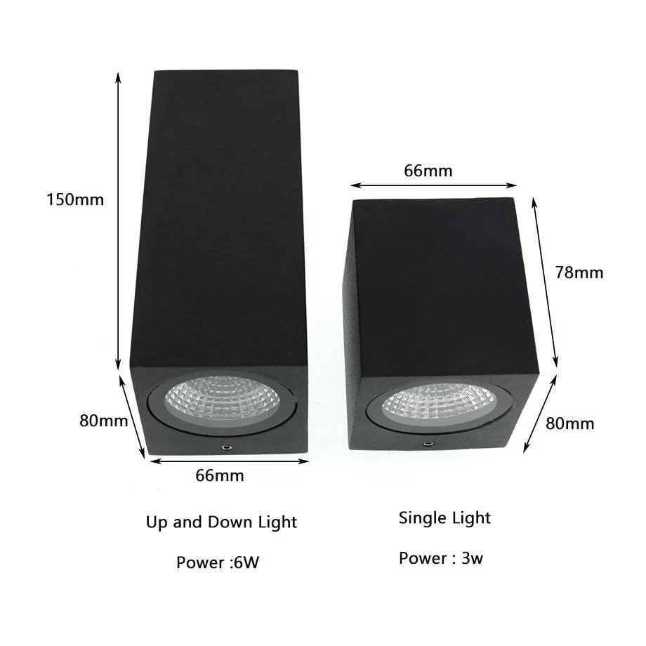 Exterior/Interior 3W/6W LED Aluminum Wall Lamp -  - #tag1#