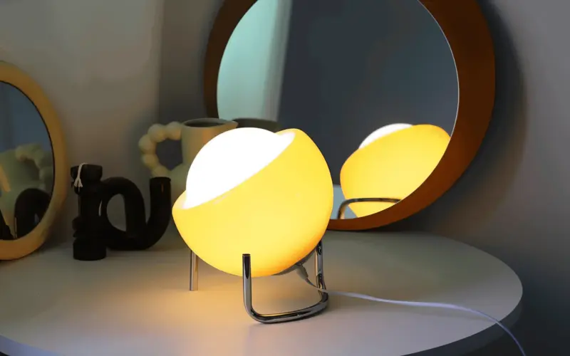 EyeArt Table Light Orange Glass Table Lamp tag1