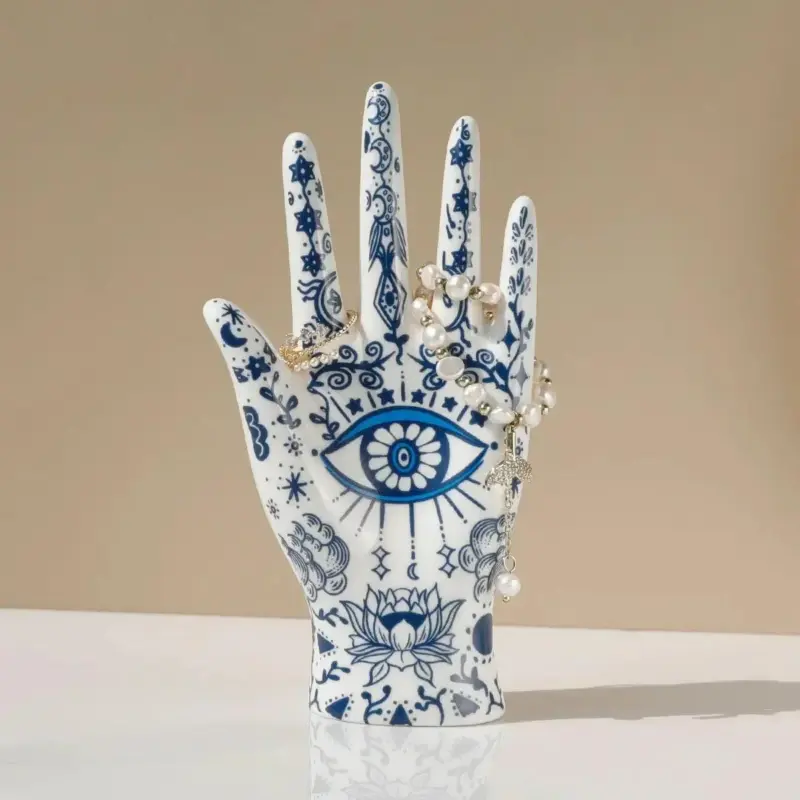 Eye of Fatima Ceramic Jewellery Display Storage Stand tag1