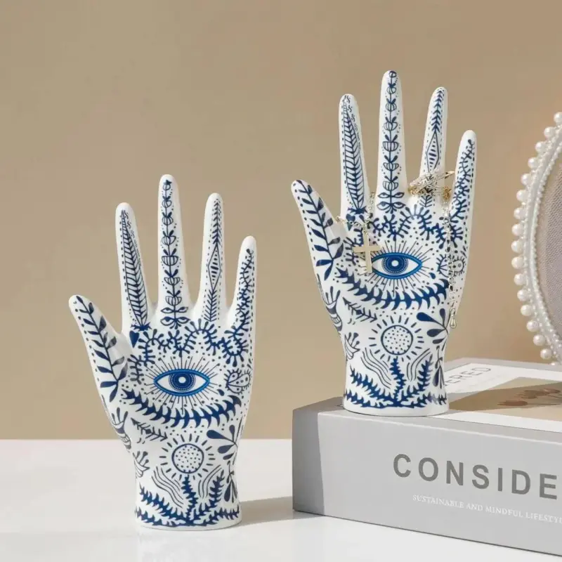 Eye of Fatima Ceramic Jewellery Display Storage Stand tag1