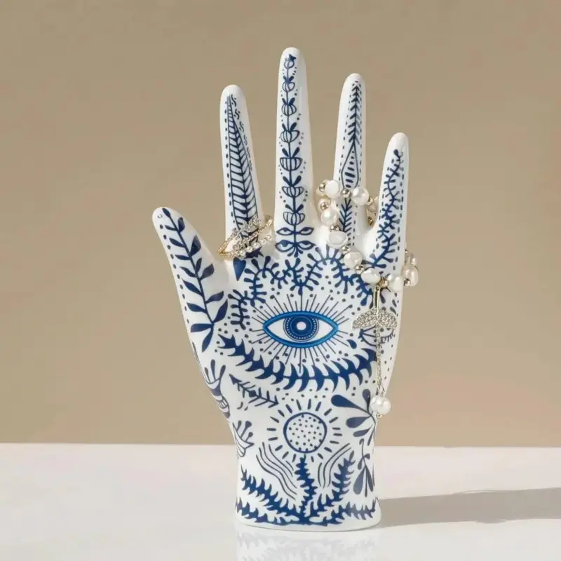 Eye of Fatima Ceramic Jewellery Display Storage Stand tag1