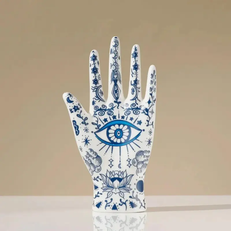 Eye of Fatima Ceramic Jewellery Display Storage Stand tag1