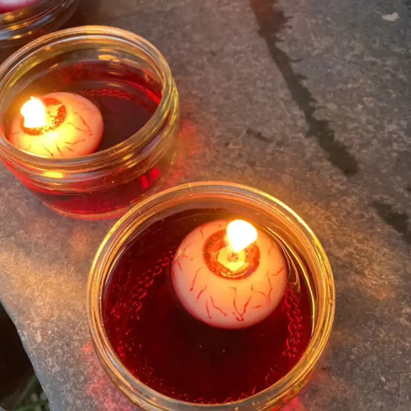 Eyeball Candle Halloween tag1