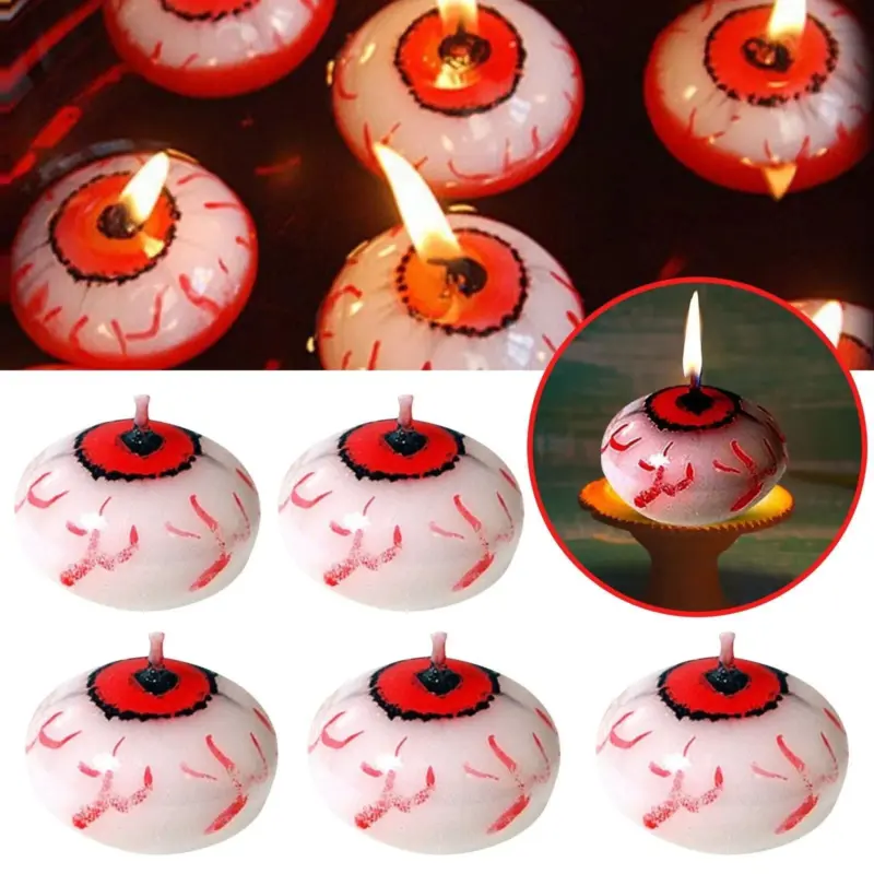 Eyeball Candle Halloween tag1