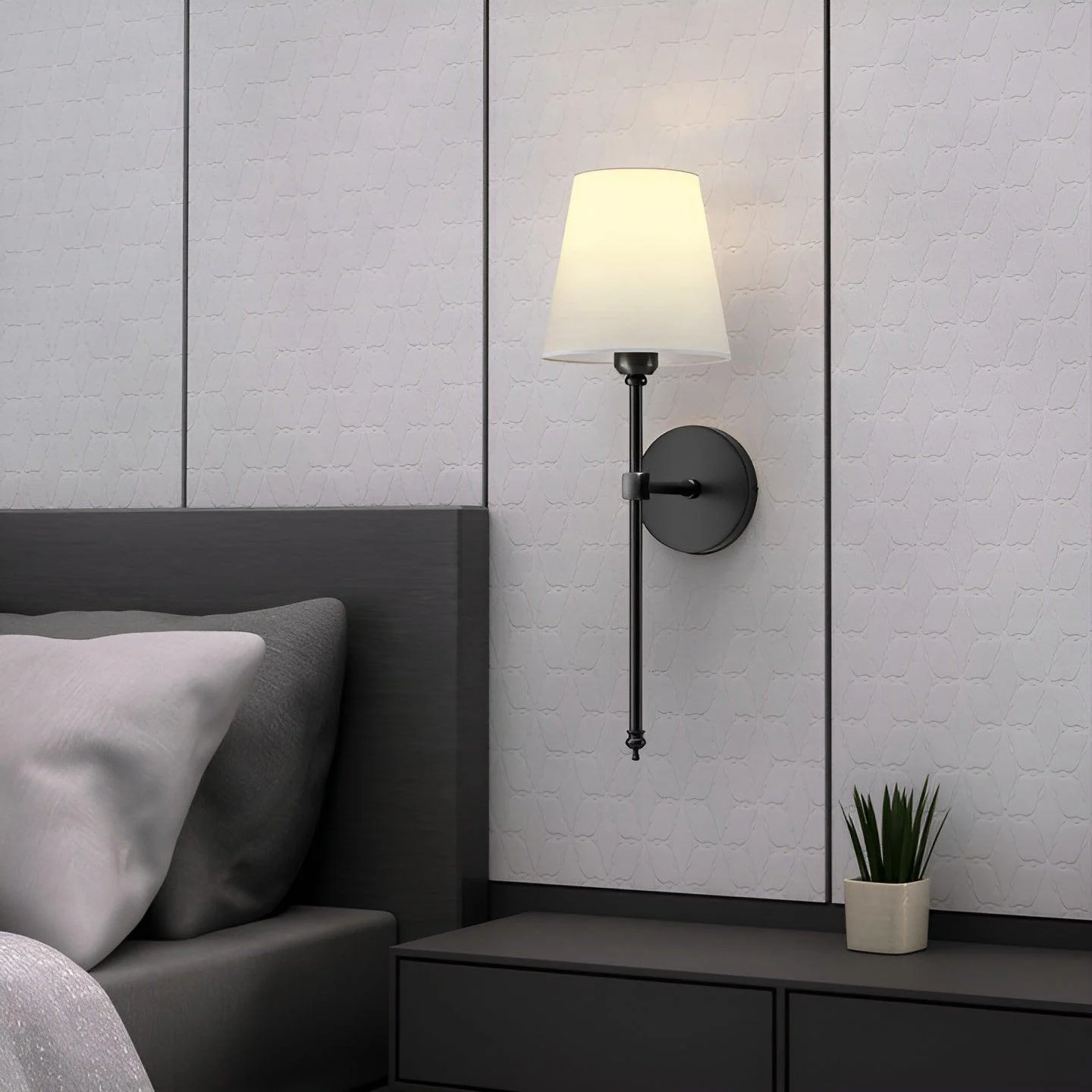 FabDuo WallLamp - Wall lamp made of metal with fabric cover -  - #tag1#