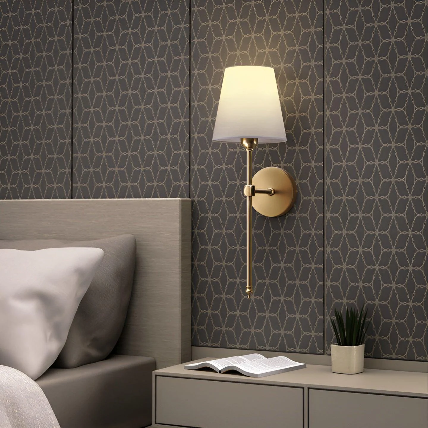 FabDuo WallLamp - Wall lamp made of metal with fabric cover -  - #tag1#