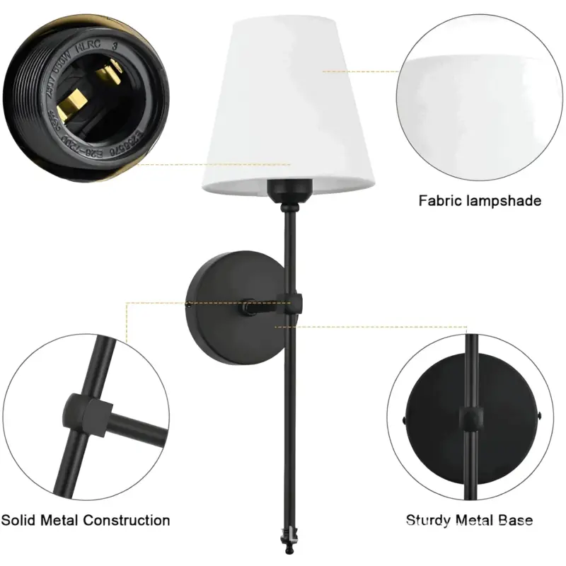 FabDuo WallLamp Wall lamp made of metal with fabric cover tag1