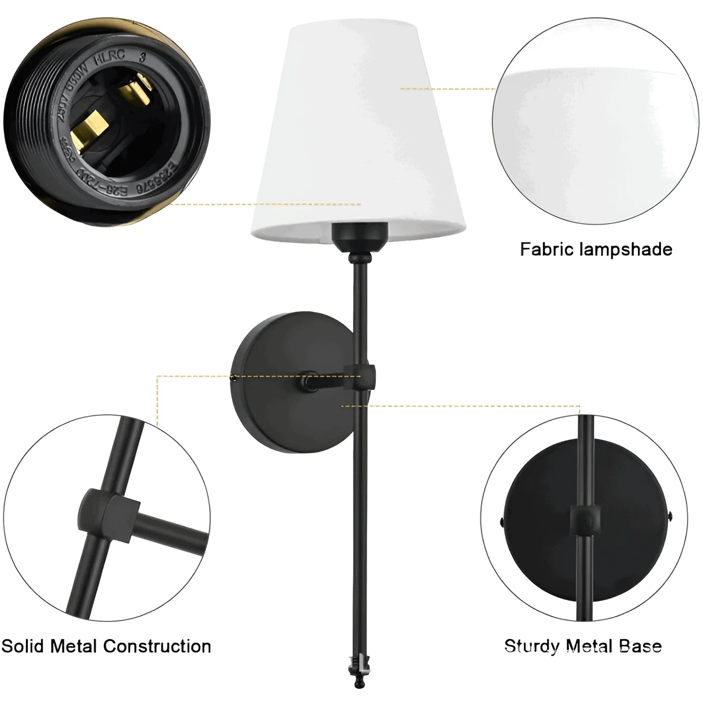 FabDuo WallLamp - Wall lamp made of metal with fabric cover -  - #tag1#