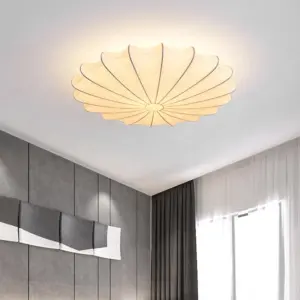 Fabric Flushmount Ceiling Lamp - Modern Design White