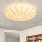 Fabric Flushmount Ceiling Lamp Modern Design White tag1