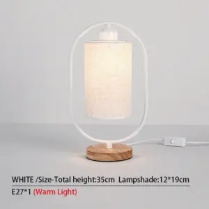 Fabric Lampshade Side Lamp - Vintage Chic