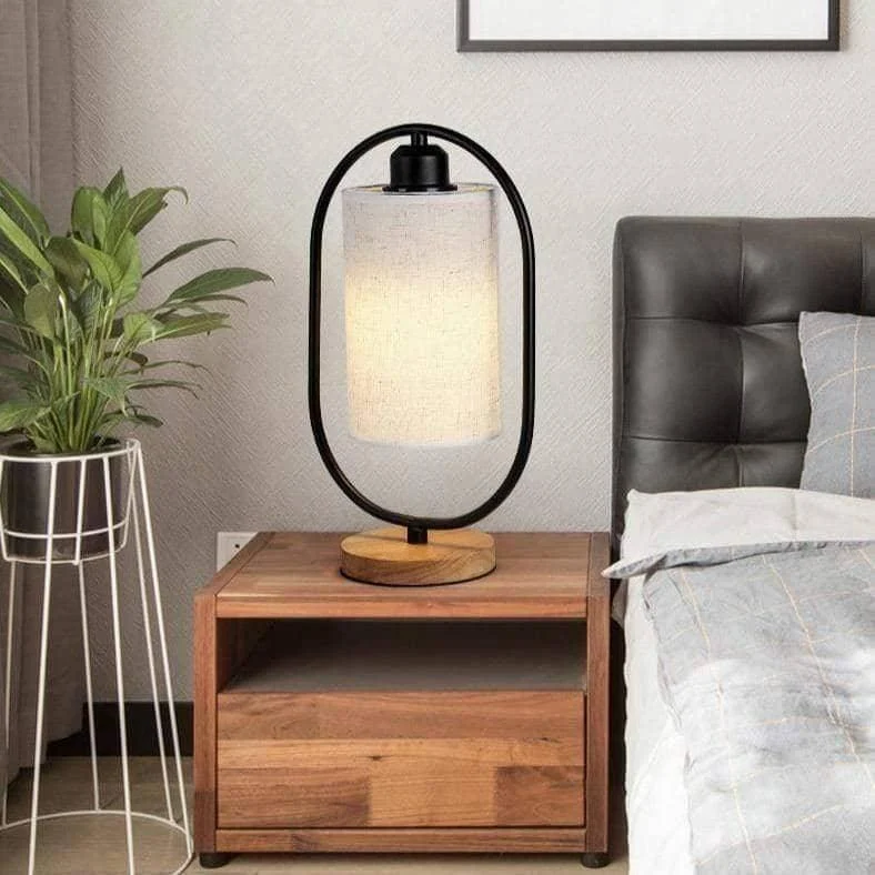 Fabric Lampshade Side Lamp - Vintage Chic -