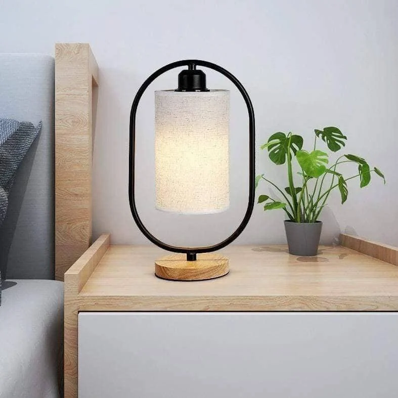 Fabric Lampshade Side Lamp - Vintage Chic -