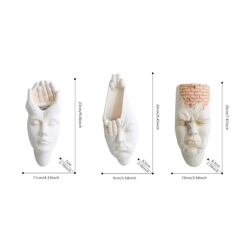 Face Expression Wall Hanging Flower Pot