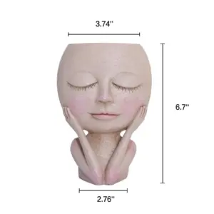 Face Flower Hair Planter Pot