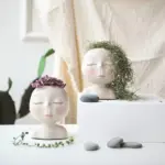 Face Flower Hair Planter Pot